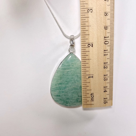 Amazonite Pear Shape 925 Gemstone Pendant - Picture 4 of 5
